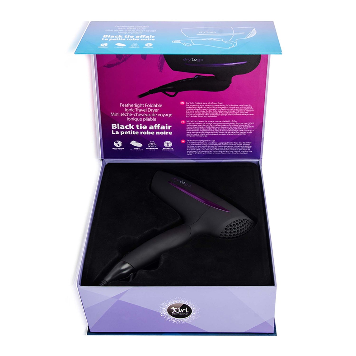 Feather Light Ergonomic Dry to Go Mini Travel Sized Foldable Ionic Hair Dryer